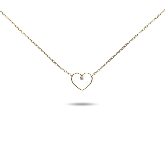 Collana Rubinia Filodamore in oro con cuore diamante 0,02ct MISURA UNICA