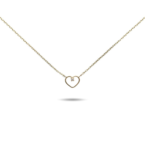 Collana Rubinia Filodamore in oro giallo con filo 8 mm e cuore MISURA UNICA