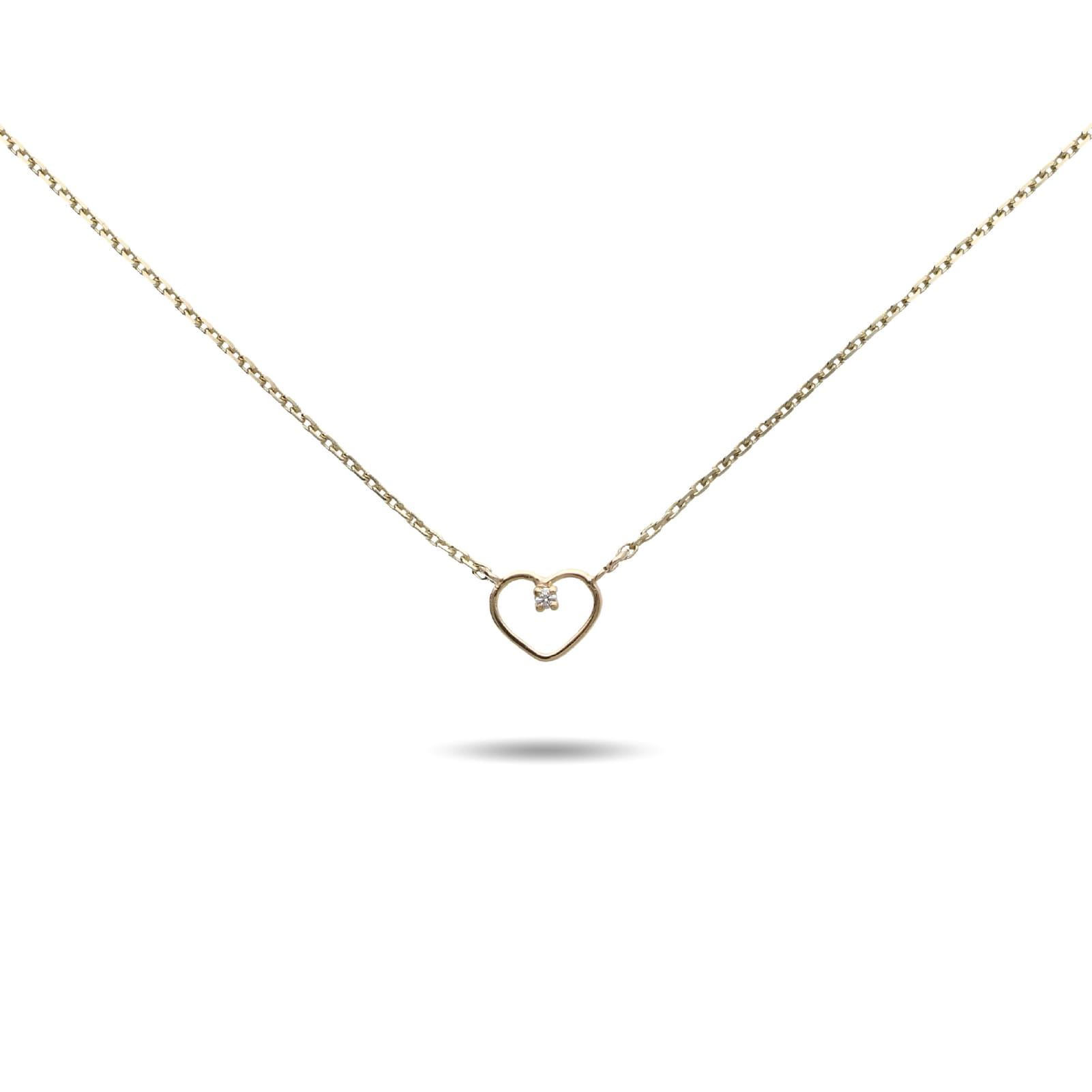 Collana Rubinia Filodamore in oro giallo con filo 8 mm e cuore MISURA UNICA