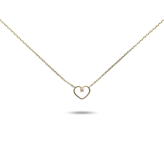 Collana Rubinia Filodamore in oro giallo con filo 8 mm e cuore MISURA UNICA