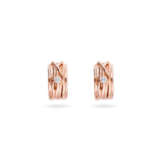 Orecchini Rubinia Filodellavita oro rosa 9kt e diamanti 0,04ct MISURA UNICA