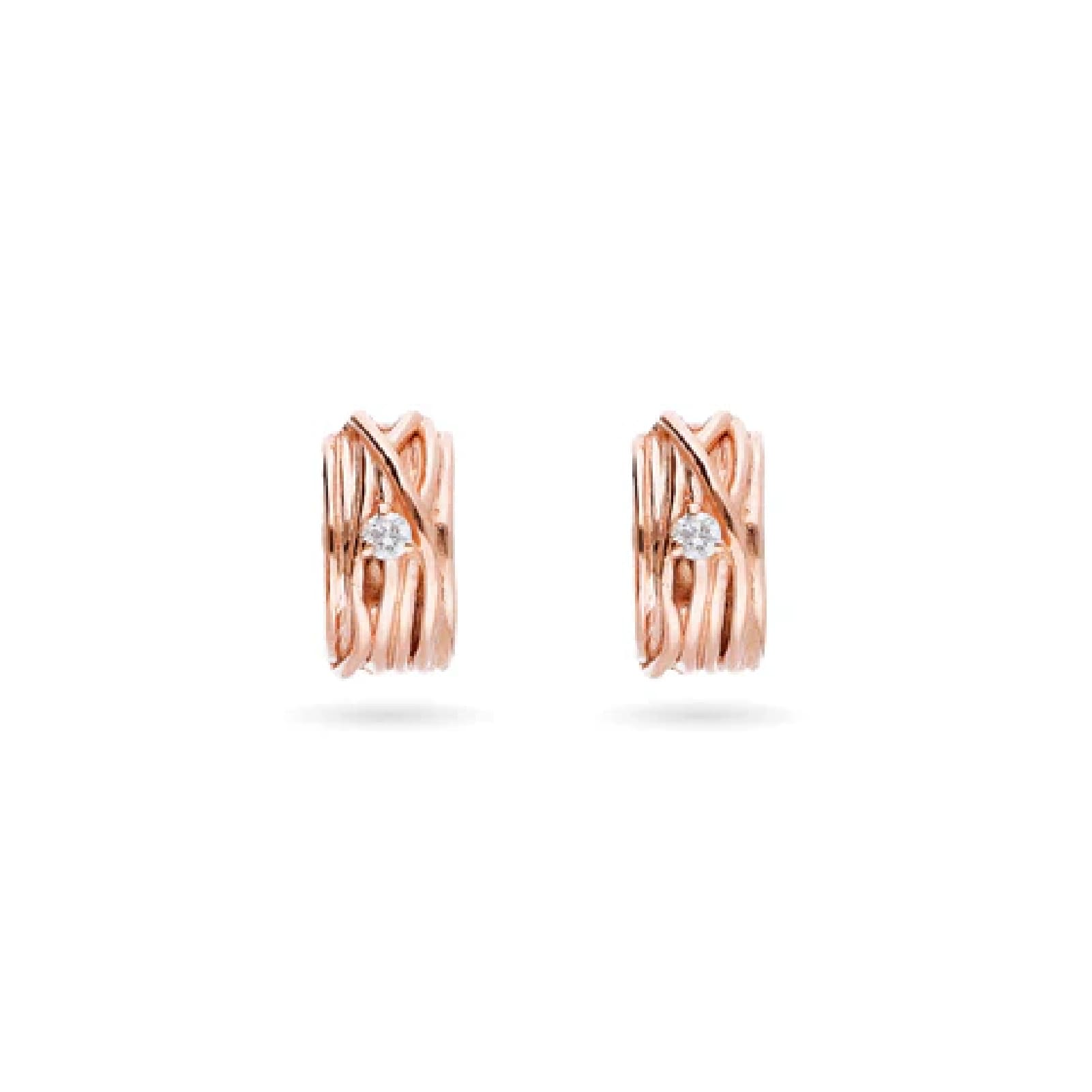 Orecchini Rubinia Filodellavita oro rosa 9kt e diamanti 0,04ct MISURA UNICA
