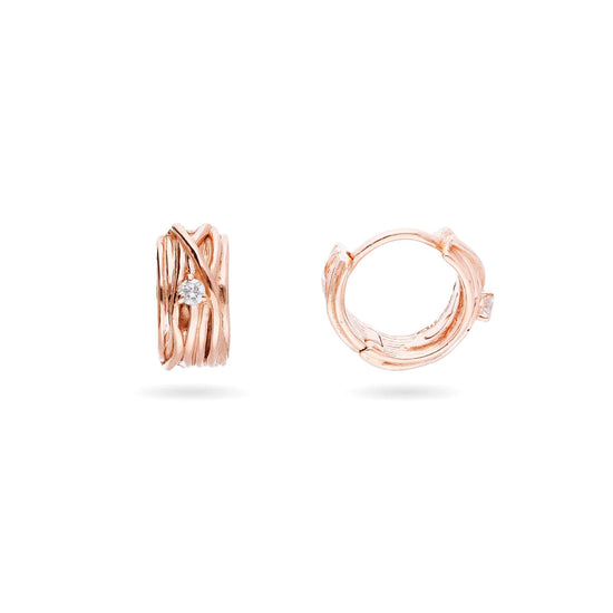 Orecchini Rubinia Filodellavita oro rosa 9kt e diamanti 0,04ct MISURA UNICA