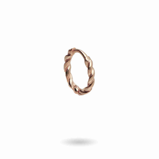 Mono orecchino Rubinia Filodamore oro rosa intrecciato 11 mm MISURA UNICA