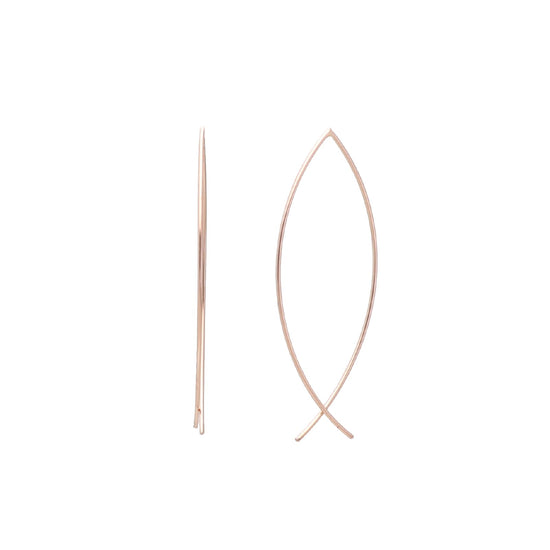 Orecchini Rubinia Filodamore in oro rosa 9kt pesce MISURA UNICA