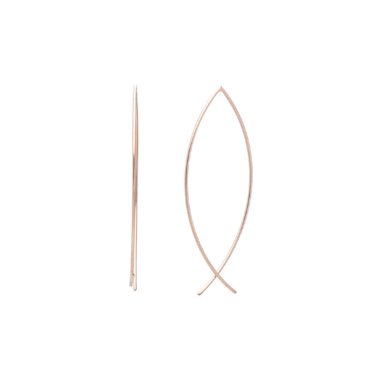 Orecchini Rubinia Filodamore in oro rosa 9kt pesce MISURA UNICA