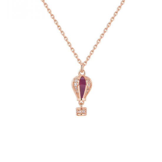 Collana con pendente Rosato in argento 925 rosè e zirconi RZAR04-1