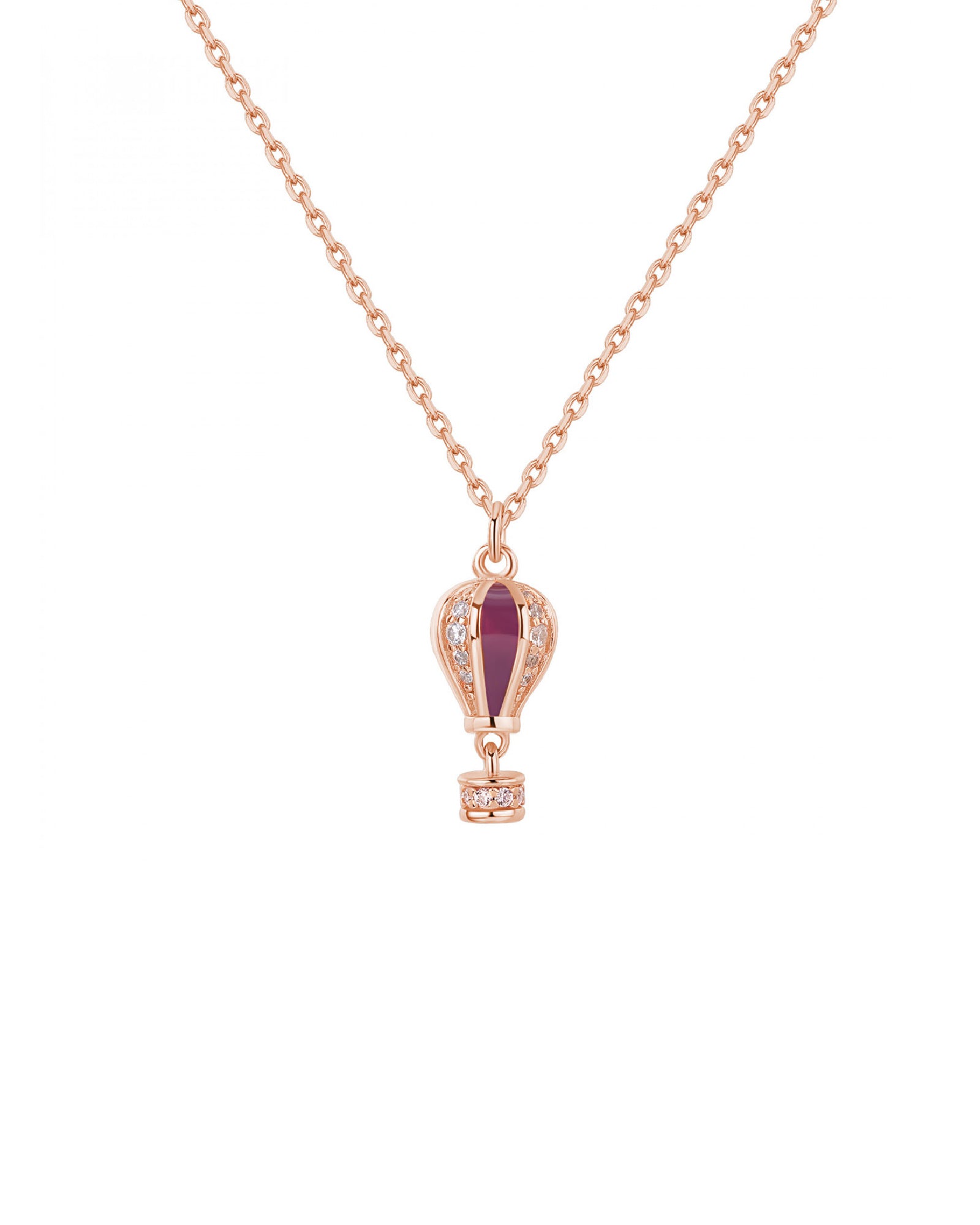 Collana con pendente Rosato in argento 925 rosè e zirconi RZAR04-1
