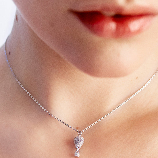 Collana con pendente Rosato in argento 925 e zirconi da donna RZAR05-2