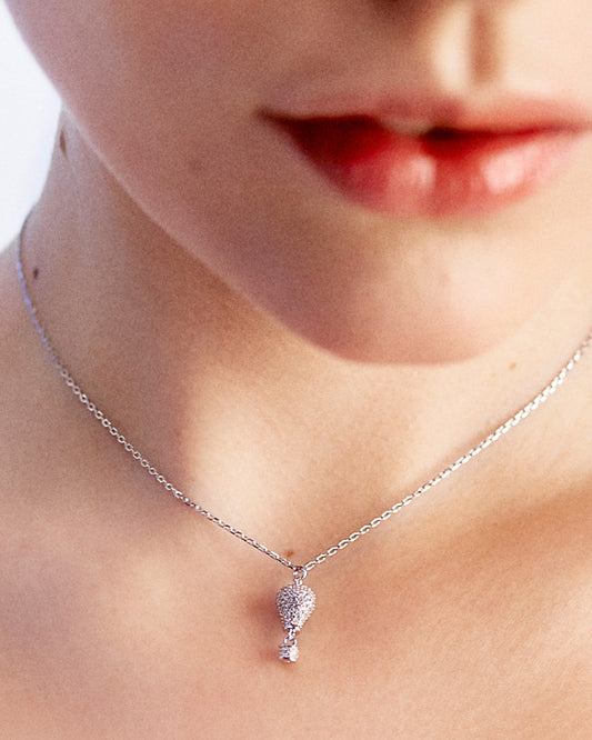 Collana con pendente Rosato in argento 925 e zirconi da donna RZAR05-2