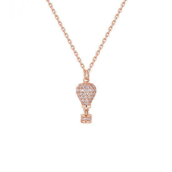 Collana con pendente Rosato in argento 925 rosè e zirconi RZAR06-1