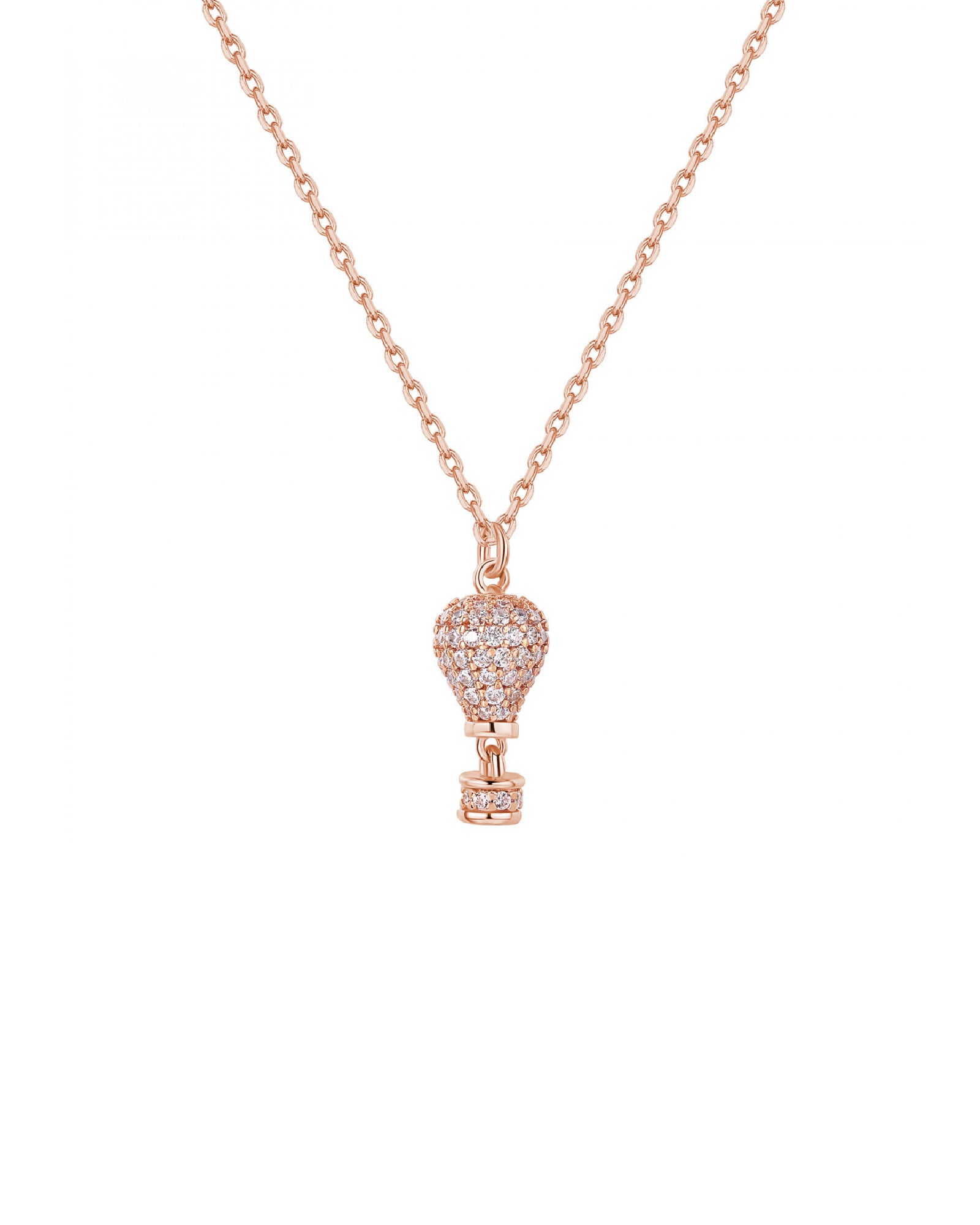 Collana con pendente Rosato in argento 925 rosè e zirconi RZAR06-1
