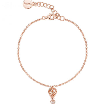 Bracciale catena Rosato Aria donna argento rosè mongolfiera e cuore con zirconi RZAR18-1