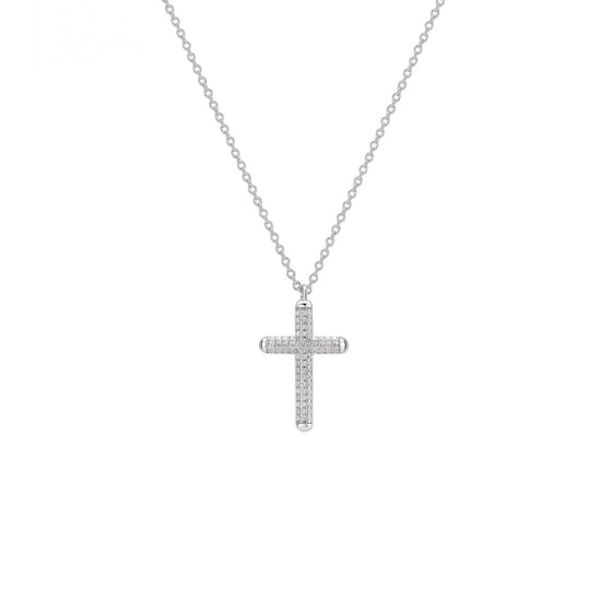 Collana donna Rosato Bianca in argento con croce e zirconi RZBI05-1