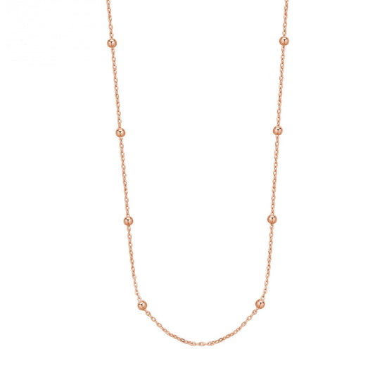 Collana girocollo Rosato Storie donna argento rosè con catena forzatina e sfere RZC055-1