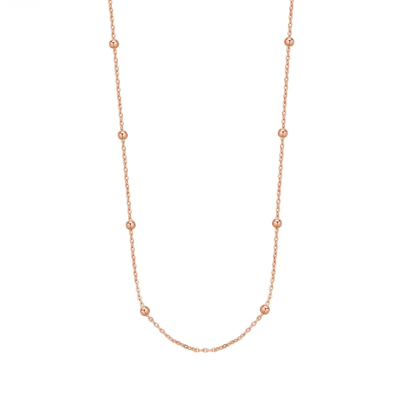 Collana girocollo Rosato Storie donna argento rosè con catena forzatina e sfere RZC055-1