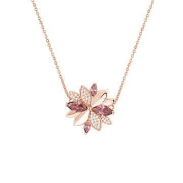Collana girocollo Rosato Gaia donna argento rosè ciondolo a fiore con zirconi RZGA43-1