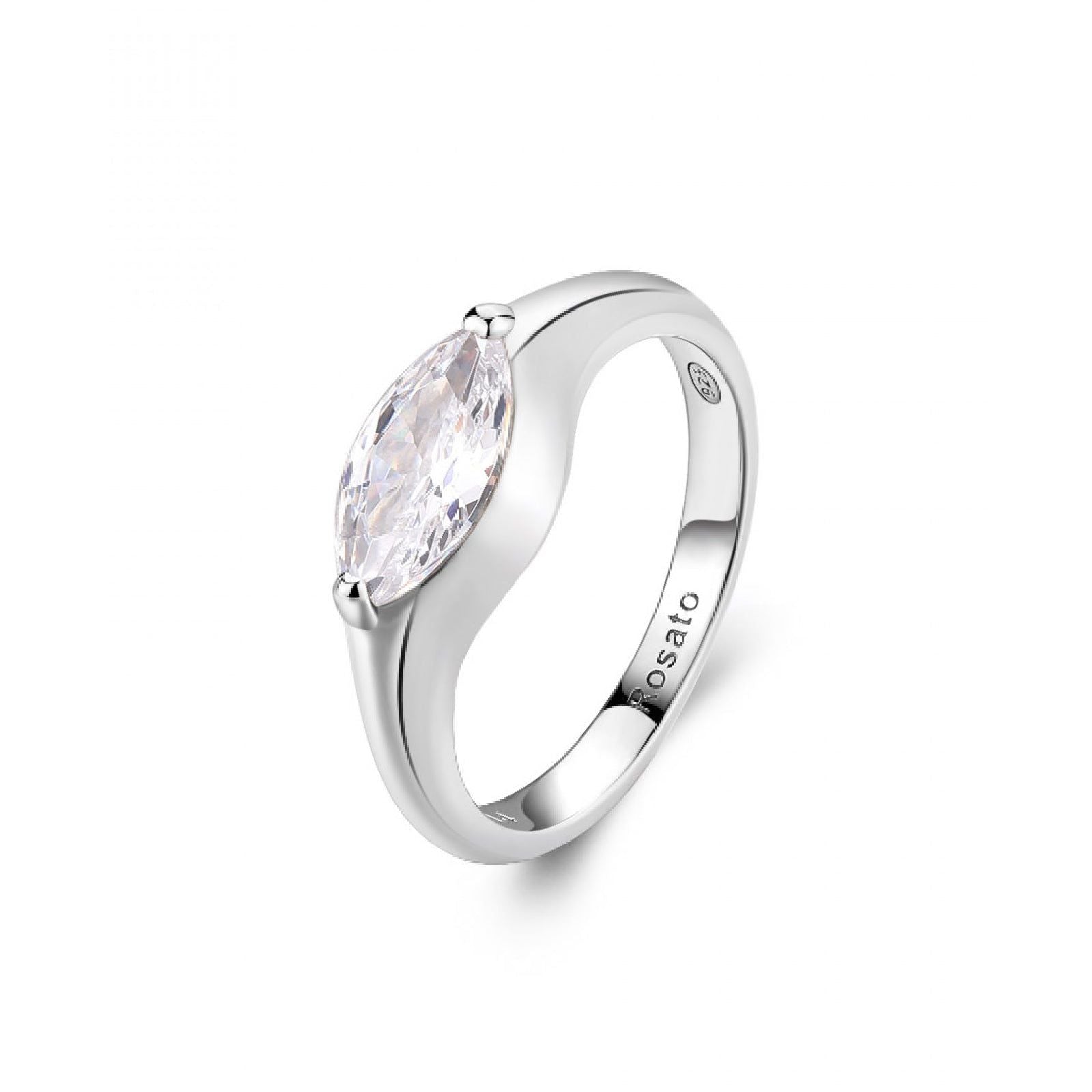 Anello solitario Rosato Gaia donna in argento con zircone centrale RZGA60-1