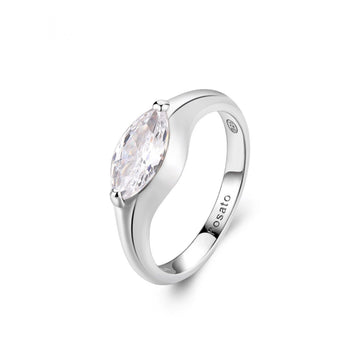 Anello solitario Rosato Gaia donna in argento con zircone centrale RZGA60-1