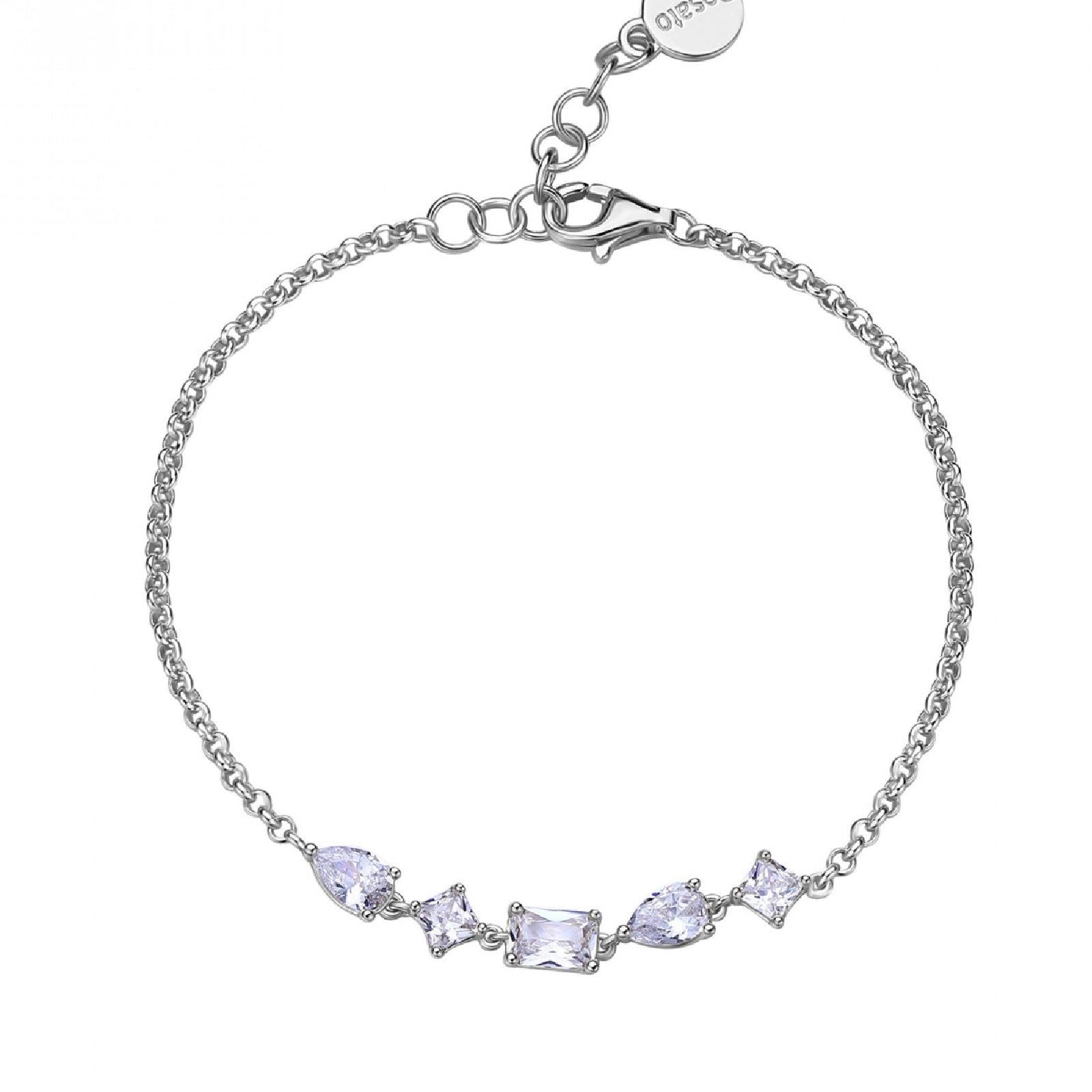 Bracciale catena Rosato Gemma in argento con zirconi tagli diversi RZGE15-1
