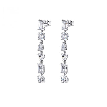 Orecchini pendenti 45mm Rosato Gemma in argento con zirconi tagli diversi RZGE27-1