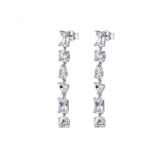 Orecchini pendenti 45mm Rosato Gemma in argento con zirconi tagli diversi RZGE27-1