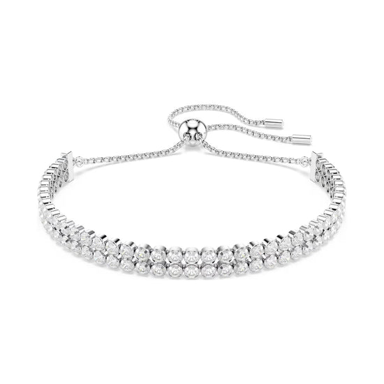 Bracciale tennis doppio Swarovski Matrix rodiato con cristalli REGOLABILE