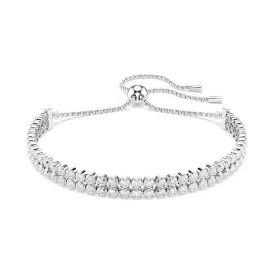 Bracciale tennis doppio Swarovski Matrix rodiato con cristalli REGOLABILE