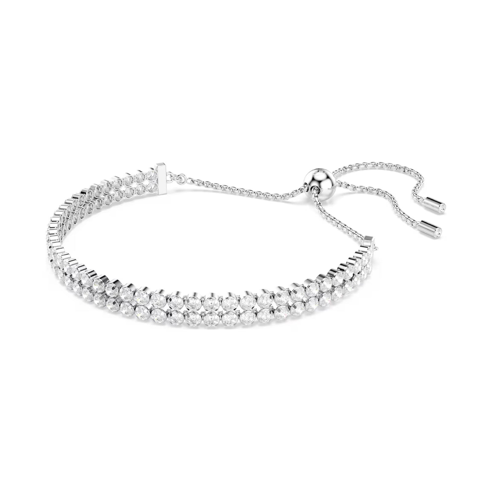 Bracciale tennis doppio Swarovski Matrix rodiato con cristalli REGOLABILE