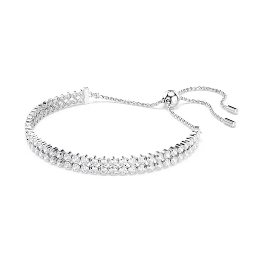Bracciale tennis doppio Swarovski Matrix rodiato con cristalli REGOLABILE