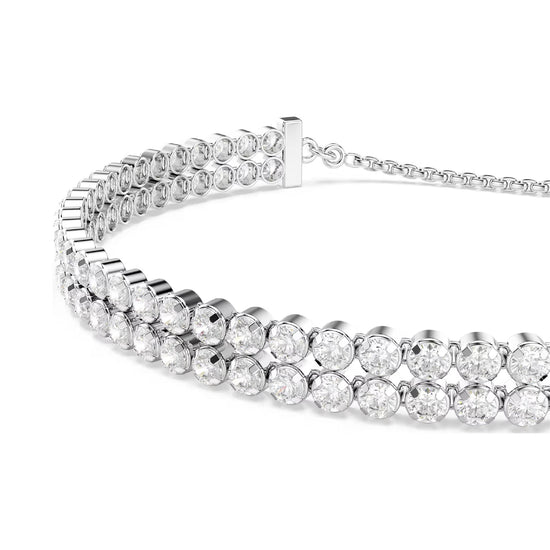 Bracciale tennis doppio Swarovski Matrix rodiato con cristalli REGOLABILE
