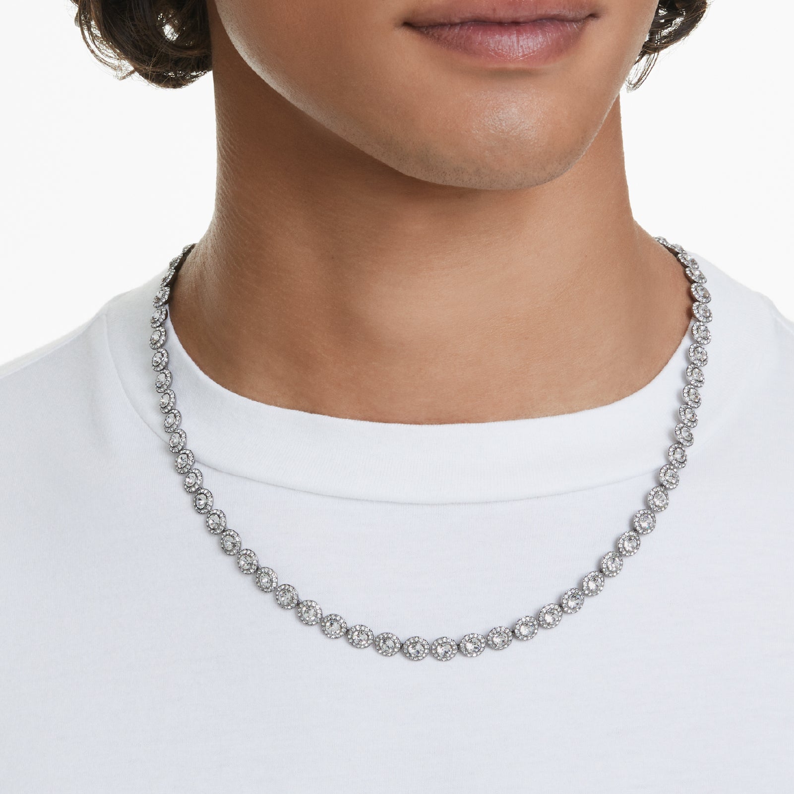 GIROCOLLO SWAROVSKI PLACCATO IN RUTENIO CON CRISTALLI S.5681057