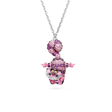 Collana con pendente Swarovski placcata in rodio con cristalli