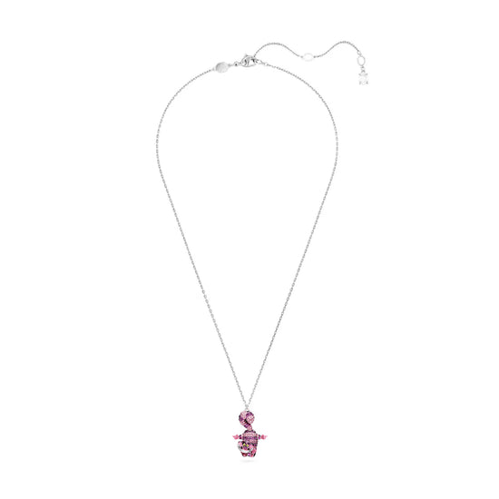 Collana con pendente Swarovski placcata in rodio con cristalli
