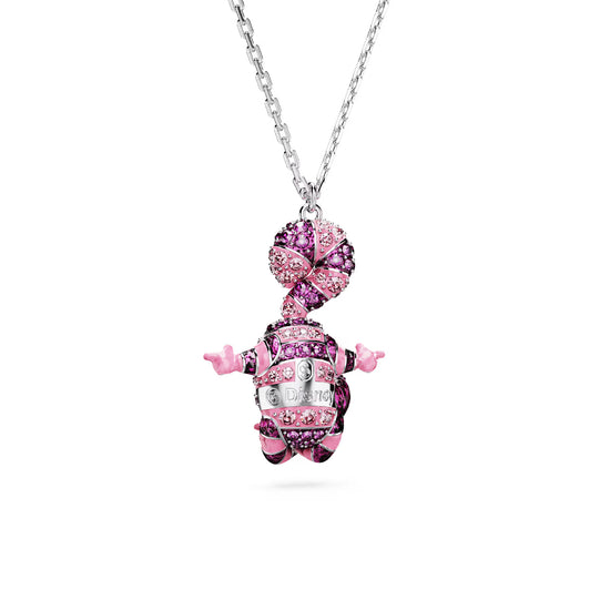 Collana con pendente Swarovski placcata in rodio con cristalli