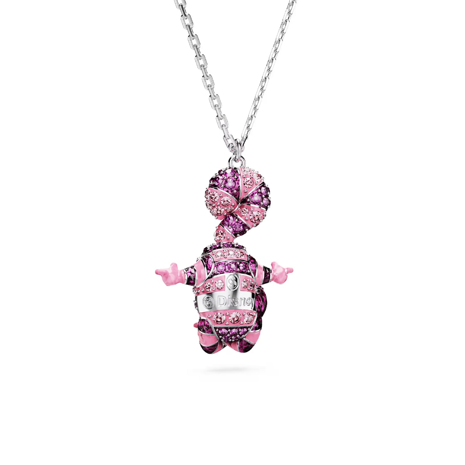 Collana con pendente Swarovski placcata in rodio con cristalli