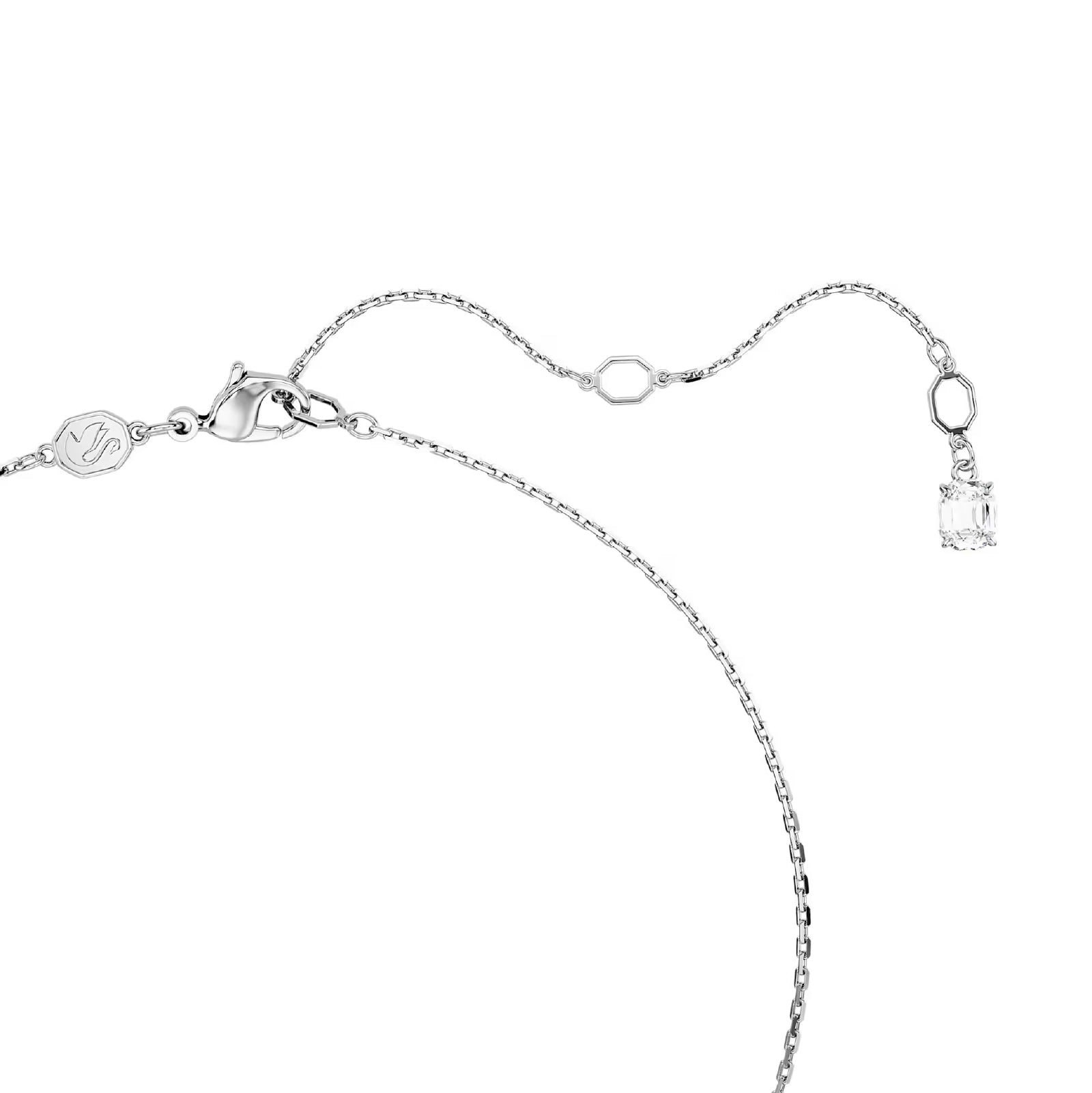 Collana con pendente Swarovski placcata in rodio con cristalli