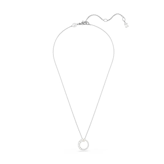 COLLANA PENDENTE SWAROVSKI PLACCATA IN RODIO CON PERLA E ZIRCONI S.5688751