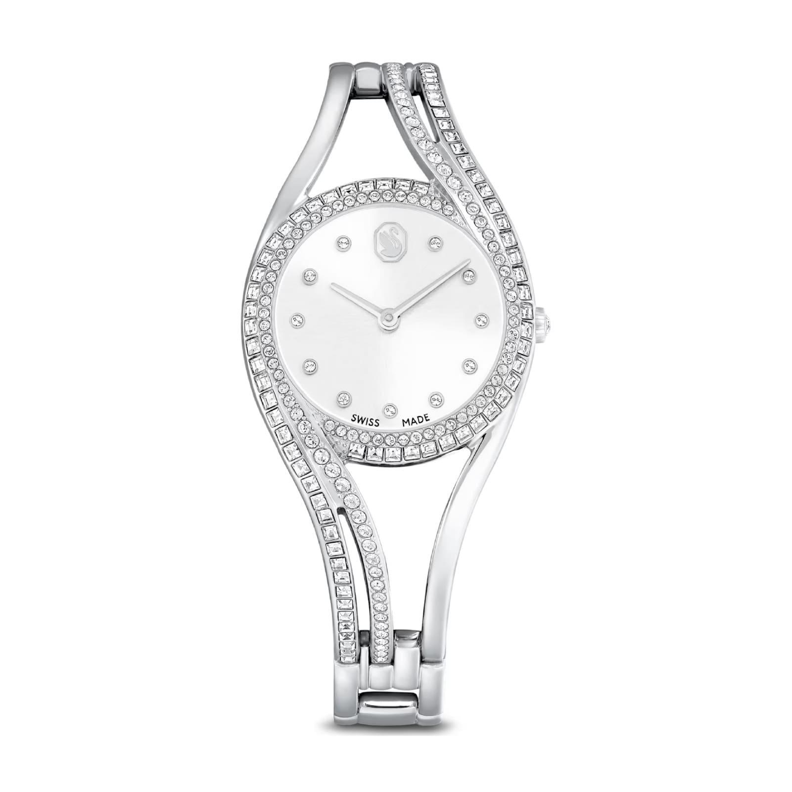 Orologio solo tempo Swarovski bangle in acciaio con cristalli MISURA UNICA