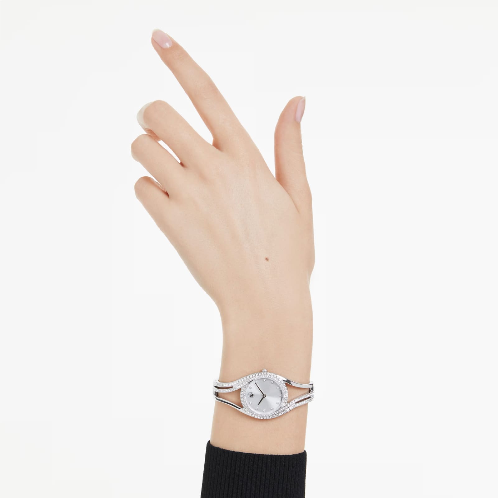 Orologio solo tempo Swarovski bangle in acciaio con cristalli MISURA UNICA