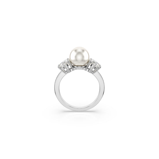 ANELLO SWAROVSKI PLACCATO IN RODIO CON PERLA E ZIRCONI S.5689630