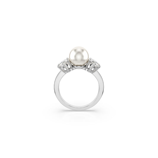 ANELLO SWAROVSKI PLACCATO IN RODIO CON PERLA E ZIRCONI S.5689630