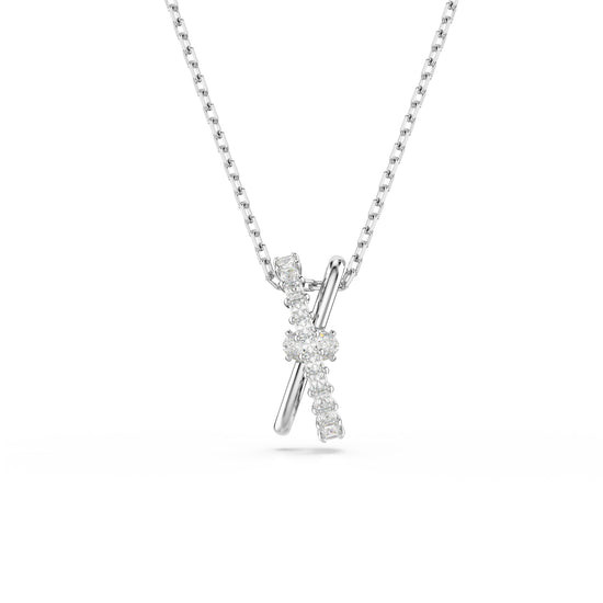COLLANA CON PENDENTE SWAROVSKI PLACCATA IN RODIO CON ZIRCONI S.5689723