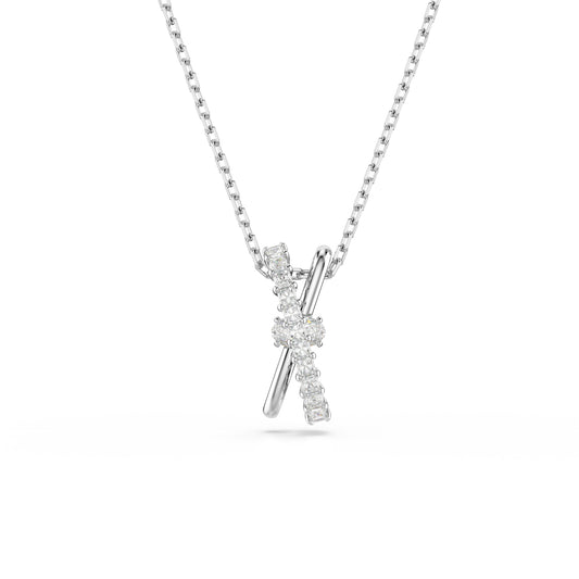 COLLANA CON PENDENTE SWAROVSKI PLACCATA IN RODIO CON ZIRCONI S.5689723