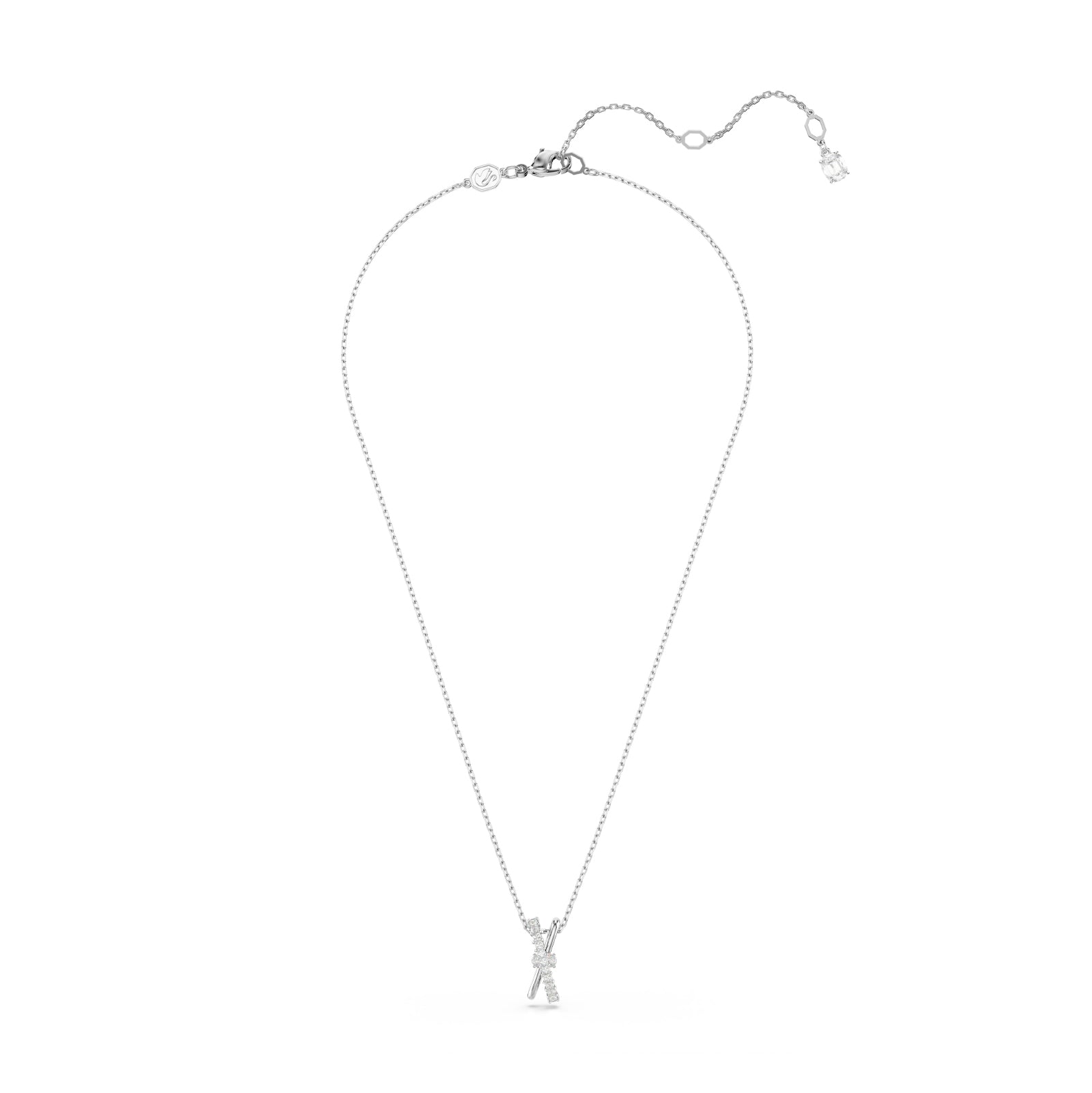 COLLANA CON PENDENTE SWAROVSKI PLACCATA IN RODIO CON ZIRCONI S.5689723