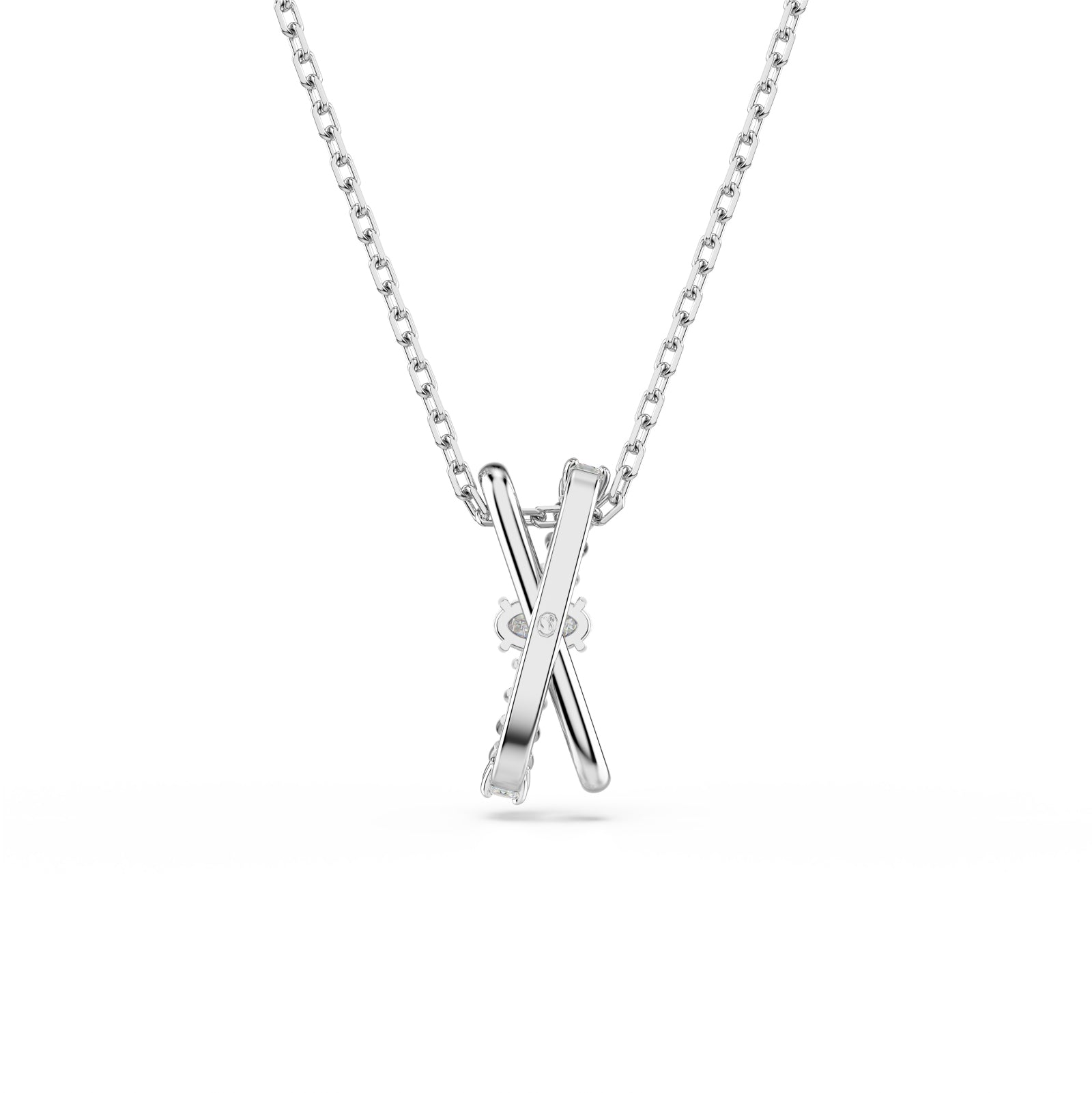 COLLANA CON PENDENTE SWAROVSKI PLACCATA IN RODIO CON ZIRCONI S.5689723