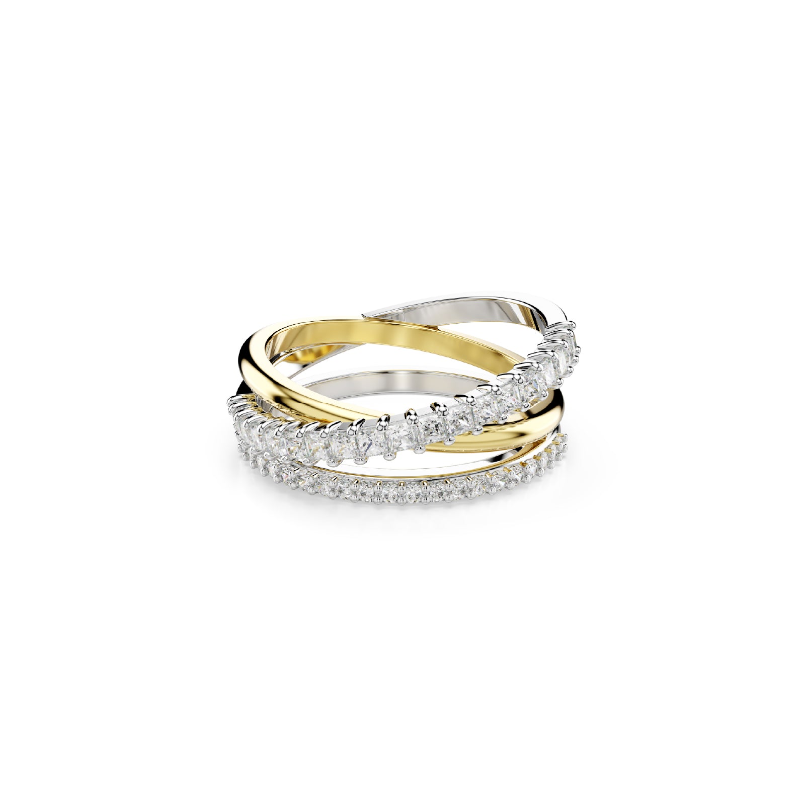 ANELLO SWAROVSKI CON MIX DI PLACCATURE E ZIRCONI S.5689730