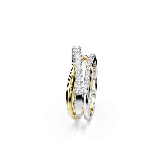 ANELLO SWAROVSKI CON MIX DI PLACCATURE E ZIRCONI S.5689730