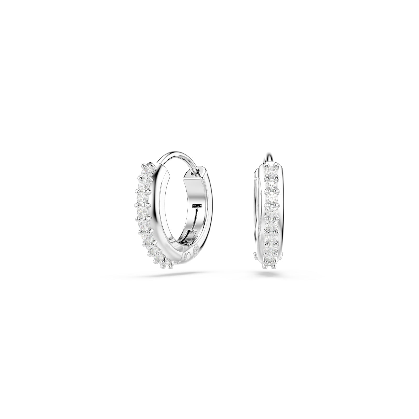 ORECCHINI A CERCHIO SWAROVSKI PLACCATI IN RODIO CON ZIRCONI S.5690670