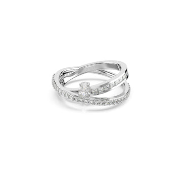 ANELLO SWAROVSKI PLACCATO IN RODIO CON ZIRCONE BIANCO S.5691231